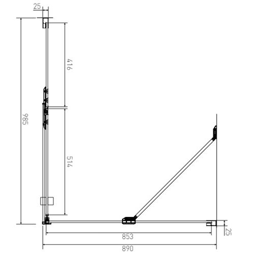 Sprchový kout Brix 100 x 90 cm, sklo čiré, profil aluchrom, obdélník, levé provedení, Lansanit H2Y-10L/SPHY90