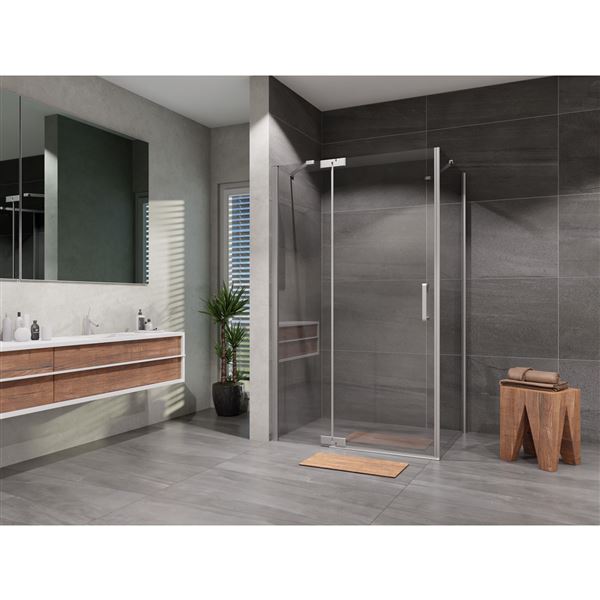 Sprchový kout Brix 120 x 90 cm, sklo čiré, profil aluchrom, obdélník, pravé provedení, Lansanit H2Y-12R/SPHY90