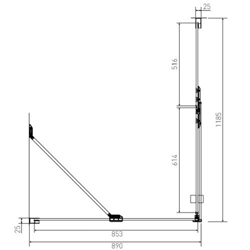 Sprchový kout Brix 120 x 90 cm, sklo čiré, profil aluchrom, obdélník, pravé provedení, Lansanit H2Y-12R/SPHY90