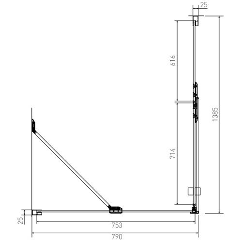 Sprchový kout Brix 140 x 80 cm, sklo čiré, profil aluchrom, obdélník, pravé provedení, Lansanit H2Y-14R/SPHY80