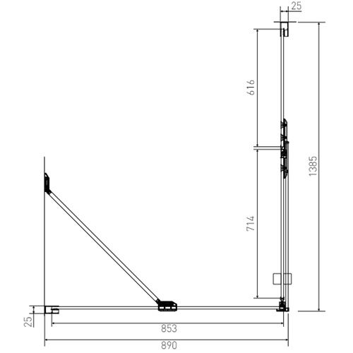 Sprchový kout Brix 140 x 90 cm, sklo čiré, profil aluchrom, obdélník, pravé provedení, Lansanit H2Y-14R/SPHY90