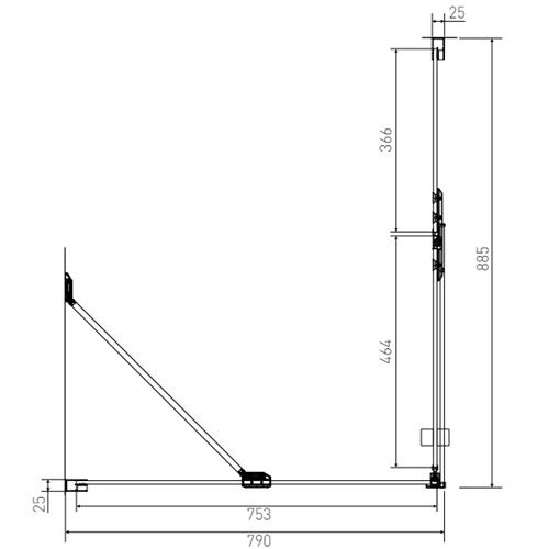 Sprchový kout Brix 90 x 80 cm, sklo čiré, profil aluchrom, obdélník, pravé provedení, Lansanit H2Y-90R/SPHY80
