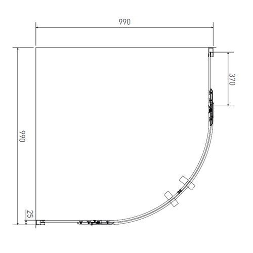 Sprchový kout Brix 100 x 100 cm, sklo čiré, profil aluchrom, čtvrtkruh, Lansanit HHY11-4