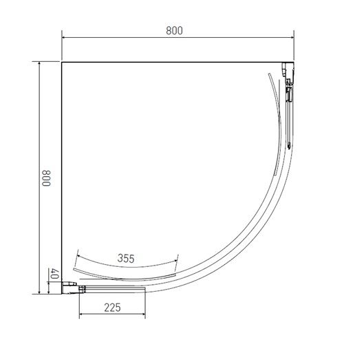 Sprchový kout Monte 80 x 80 cm, sklo matné, profil aluchrom, čtvrtkruh, Lansanit QF88-190-M