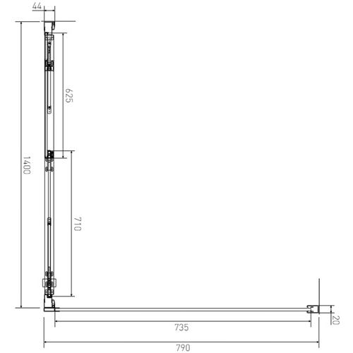 Sprchový kout Serra 140 x 80 cm, sklo čiré, profil aluchrom, obdélník, Lansanit SEU14-2/SPE80