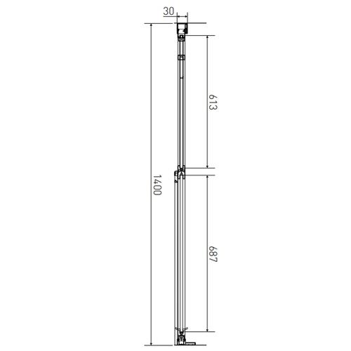 Sprchové dveře Tadao 1400 mm, sklo čiré, profil černý, Lansanit PD3-14-B
