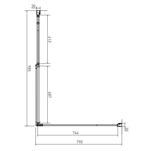 Sprchový kout Tadao 100 x 80 cm, sklo čiré, profil černý, obdélník, Lansanit PD3-10-B/SPD80-B