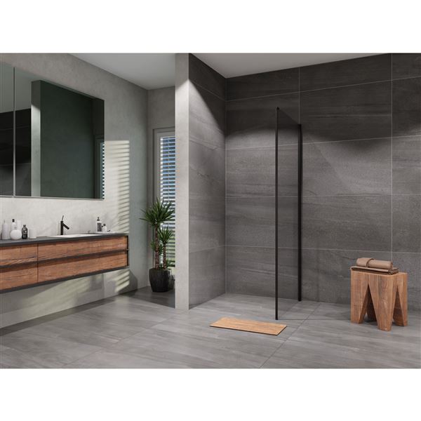 Sprchová stěna Tadao 1000 mm, sklo čiré, profil černý, Lansanit LAN05003