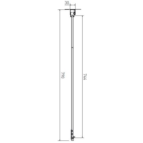 Sprchová stěna Tadao 800 mm, sklo čiré, profil černý, Lansanit LAN05006