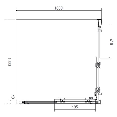 Sprchový kout Monte 100 x 100 cm, sklo čiré, profil aluchrom, čtverec, Lansanit CF11-190-C
