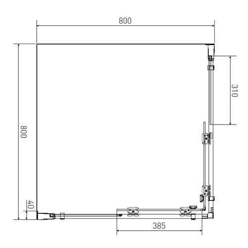 Sprchový kout Monte 80 x 80 cm, sklo čiré, profil aluchrom, čtverec, Lansanit CF88-190-C