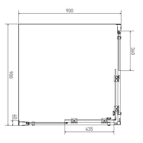 Sprchový kout Monte 90 x 90 cm, sklo matné, profil aluchrom, čtverec, Lansanit CF99-190-M