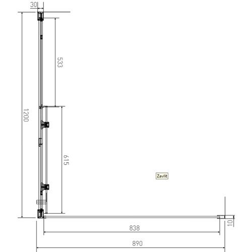 Set sprchového koutu Vati 120 x 90 cm s vaničkou, sklo čiré, profil aluchrom, obdélník, Lansanit LAN50021
