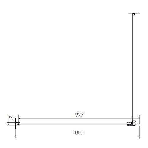 Sprchová stěna Walk-IN 1000 mm, sklo čiré, profil chrom, Lansanit LAN05036