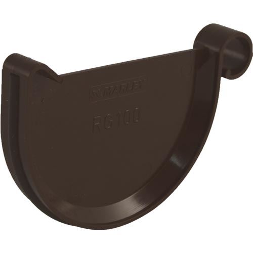 Čelo okapového žlabu RG 125 mm, hnědá, plast, Marley 075754