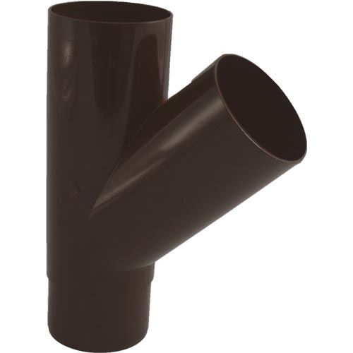 Odbočka svodu okapu 45° DN 75 mm, hnědá, plast, Marley 078601