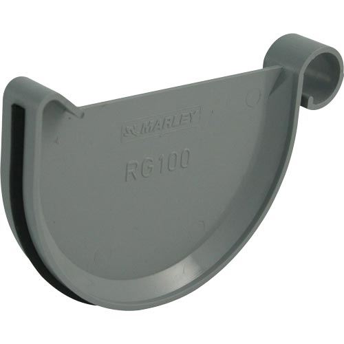 Čelo okapového žlabu RG 125 mm, šedá, plast, Marley 070759