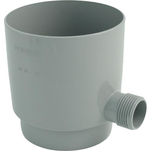 Sběrač dešťové vody okapu DN 105 mm, s vnějším závitem 1", šedá, plast, Marley 074535