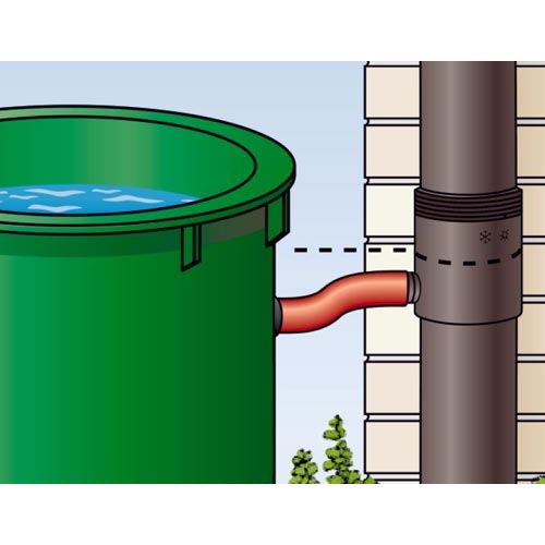 Sběrač dešťové vody okapu DN 53-75 mm, hadicové připojení 25,4 mm, šedá, plast, Marley 074627