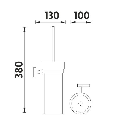 WC kartáč Keira, nástěnný, chrom, Nimco, KE 22094W-26