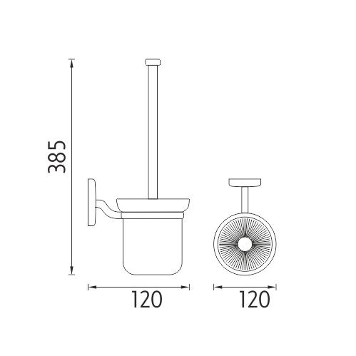 WC kartáč Simona, nástěnný, chrom, Nimco, SI 7294C-26