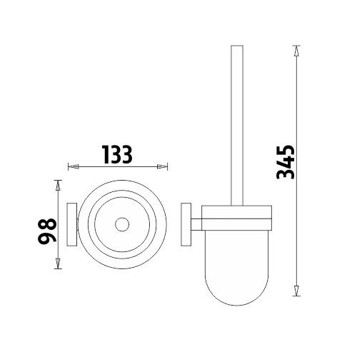WC kartáč Unix, nástěnný, broušená nerez, Nimco, UNM 13094WN-10