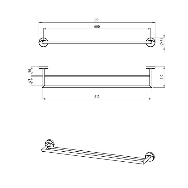 Držák ručníků dvojitý Metalia 11, chrom, Novaservis, 0125,0