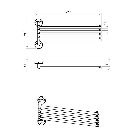 Držák ručníků čtyřramenný Metalia 11, chrom, Novaservis, 0146,0
