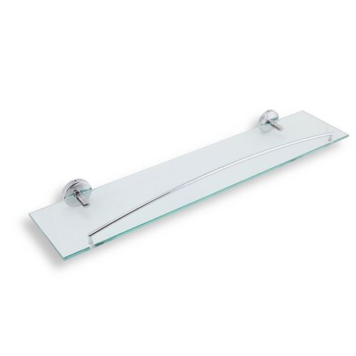 Polička Metalia 11 se zábradlím, sklo/chrom, Novaservis, 0153,0