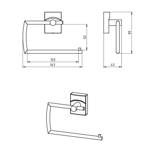 Držák toaletniho papíru Metalia 12, chrom, Novaservis, 0231,0