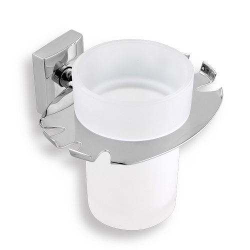 Držák skleničky a kartáčků Metalia 12, sklo/chrom, Novaservis, 0249,0