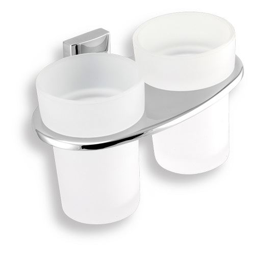 Držák kartáčků a pasty dvojitý Metalia 12, sklo/chrom, Novaservis, 0257,0