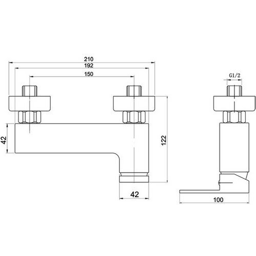 Sprchová baterie Nobless Edge 150 mm, chrom, nástěnná, bez příslušenství, Novaservis 36062/1,0