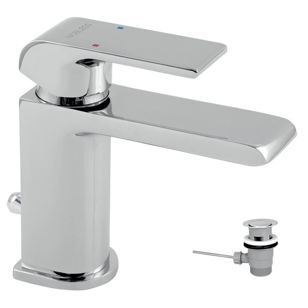Umyvadlová baterie Nobless Sharp, chrom, stojánková, s výpustí, Novaservis 37001,0