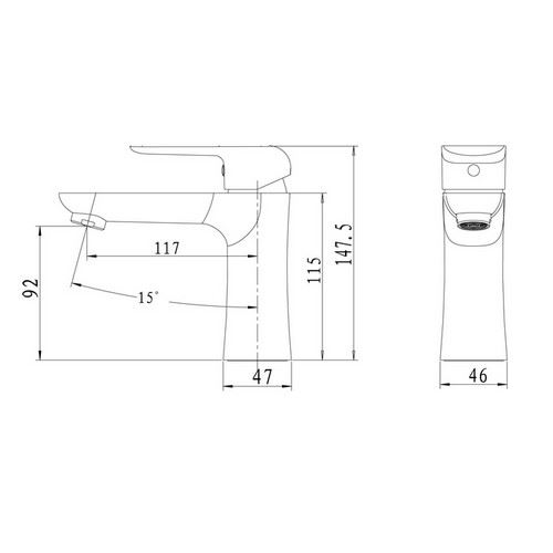 Umyvadlová baterie Nobless Tina, černá/mat, stojánková, s výpustí, Novaservis 38003,5