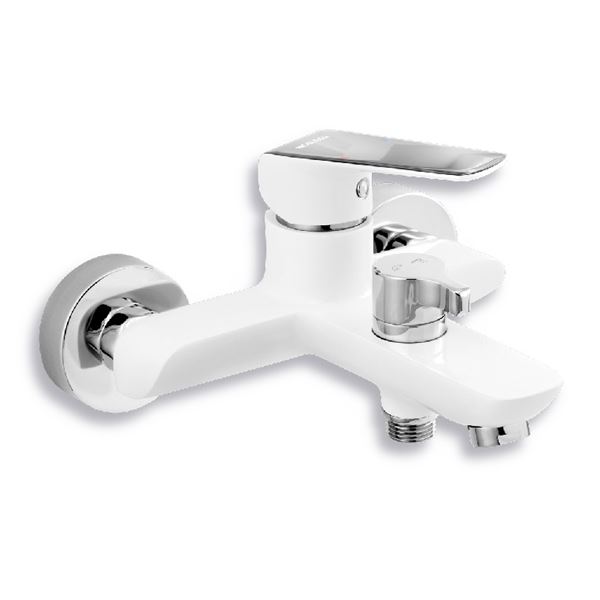 Vanová baterie Nobless Tina 150 mm, bílá/chrom, nástěnná, bez příslušenství, Novaservis 38020/1,1