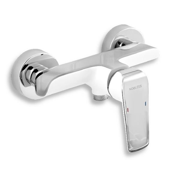 Sprchová baterie Nobless Tina 150 mm, bílá/chrom, nástěnná, bez příslušenství, Novaservis 38061/1,1