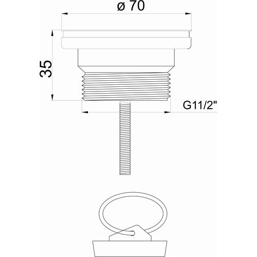 Dřezová výpusť 6/4", nerez mřížka, Novaservis 449,P