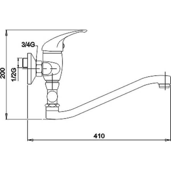 Umyvadlová paneláková baterie Metalia 55 100 mm, chrom, nástěnná, bez příslušenství, Novaservis 55033/1,0