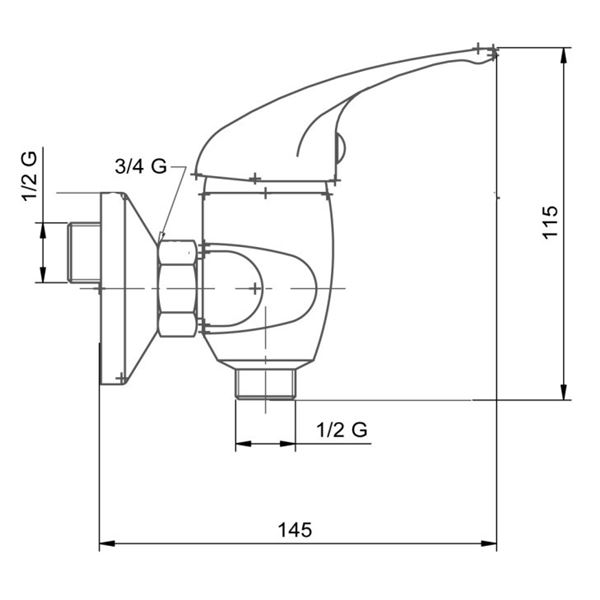 Umyvadlová baterie Metalia 55 100 mm, chrom, nástěnná, Novaservis 55074/1,0