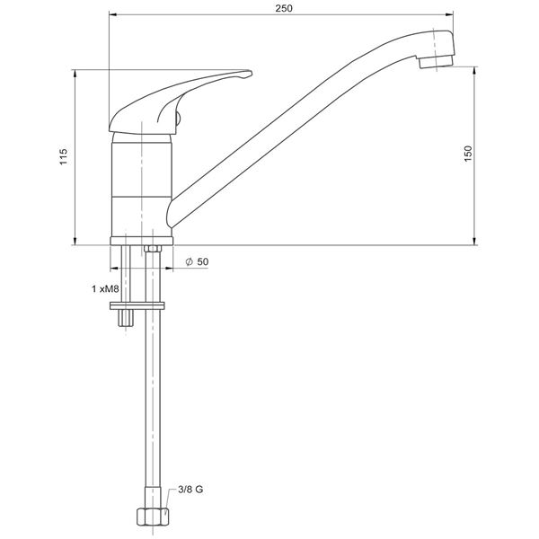 Dřezová baterie Metalia 55, chrom, stojánková, Novaservis 55091,0