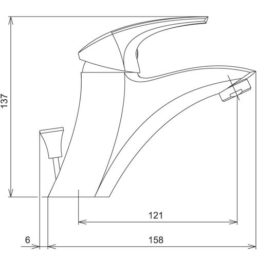 Umyvadlová baterie Metalia 57, chrom, stojánková, bez výpustě, Novaservis 57002/1,0