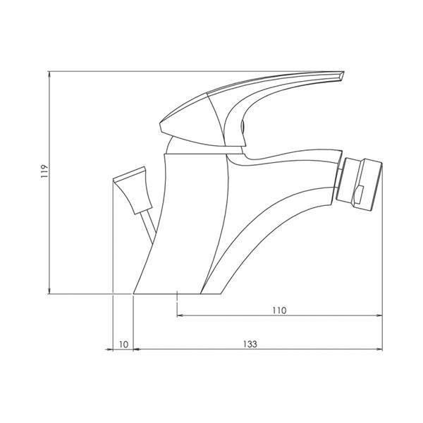 Bidetová baterie Metalia 57, chrom, stojánková, s výpustí, Novaservis 57011,0