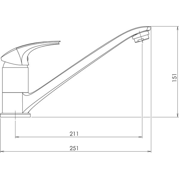 Dřezová baterie Metalia 57, chrom, stojánková, Novaservis 57091,0