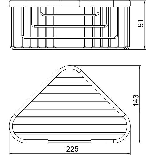 Polička rohová Metalia Drátěný program, chrom, Novaservis, 6064,0