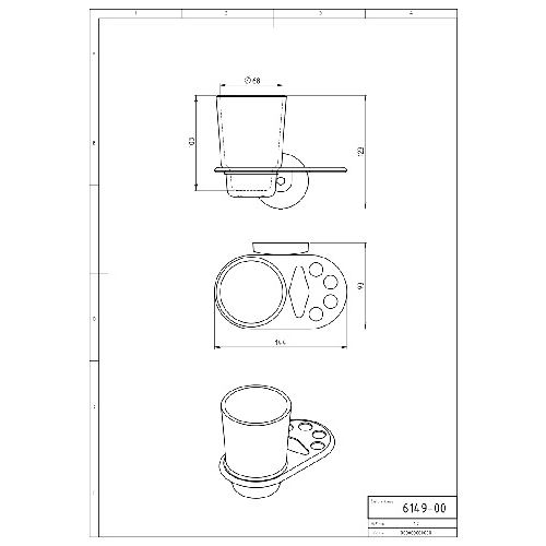 Držák skleničky a kartáčků Metalia 1, sklo/chrom, Novaservis, 6149,0