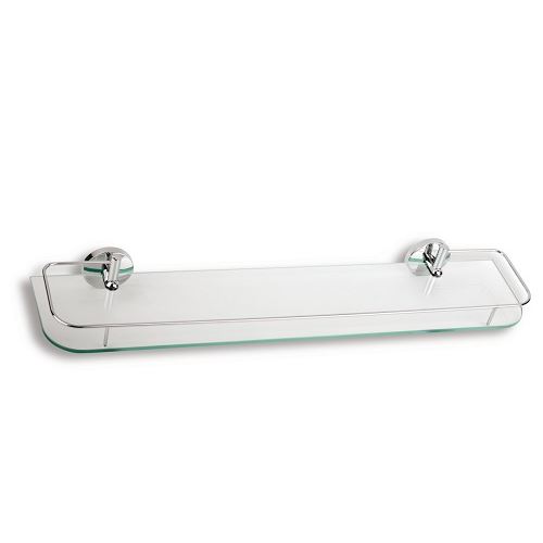 Polička Metalia 1 s výklopným zábradlím, sklo/chrom, Novaservis, 6176,0