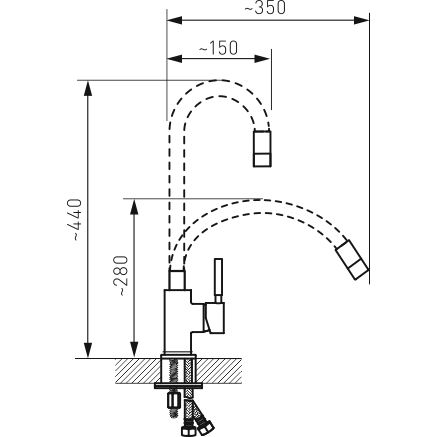 Dřezová baterie Ferro, žlutá-chrom, stojánková, Novaservis 70710,0ZL