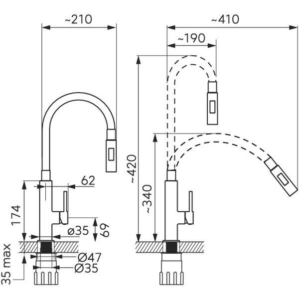 Dřezová baterie Ferro, červená/chrom, stojánková, Novaservis 70730,0CV