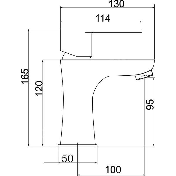 Umyvadlová baterie Titania Fresh, chrom, stojánková, bez výpustě, Novaservis 96001/1,0
